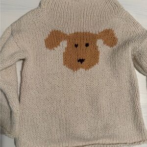Cozy Knit Sweater with Dog Design Hearthside Handwork